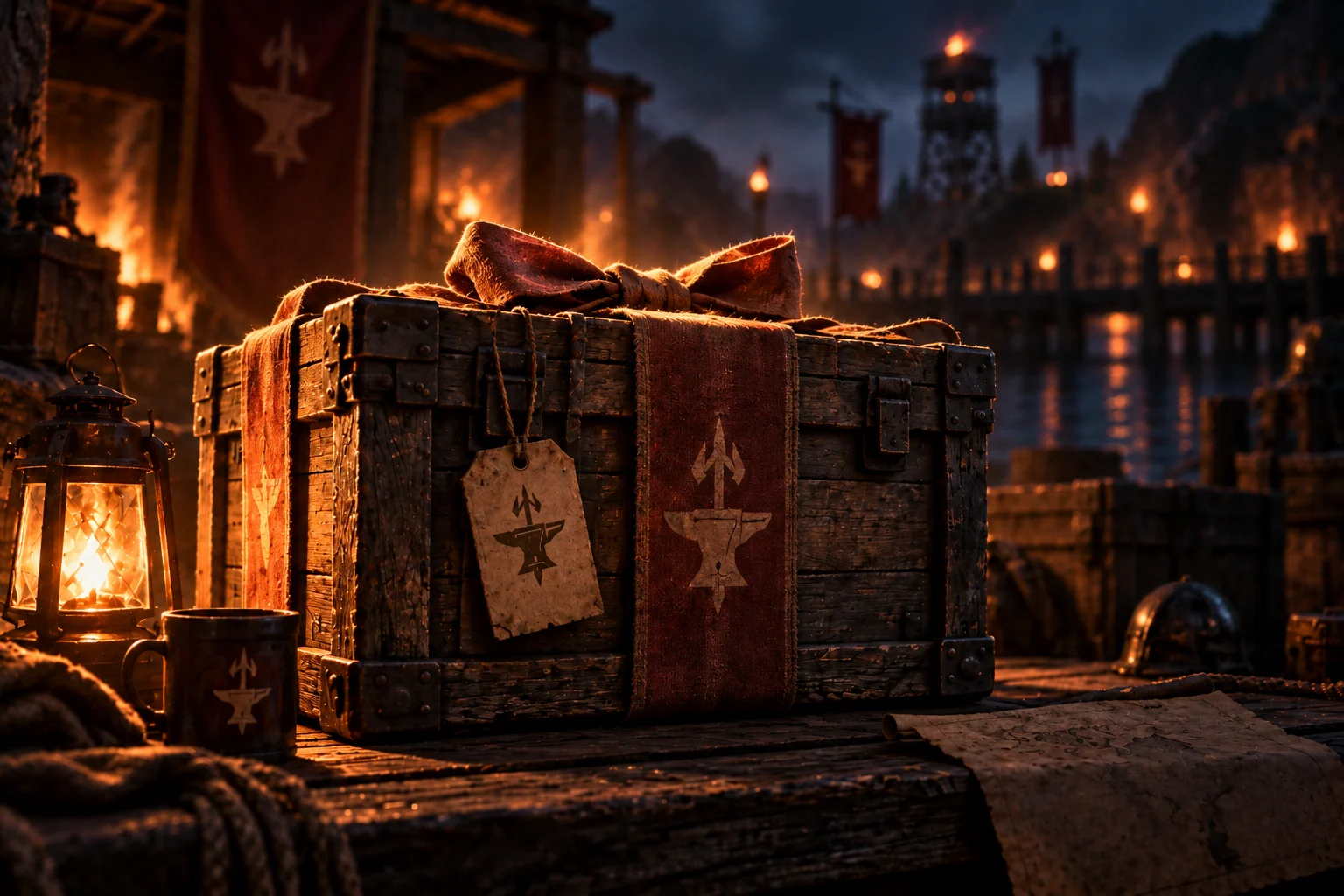 Wrapped supply crate presented as a community gift